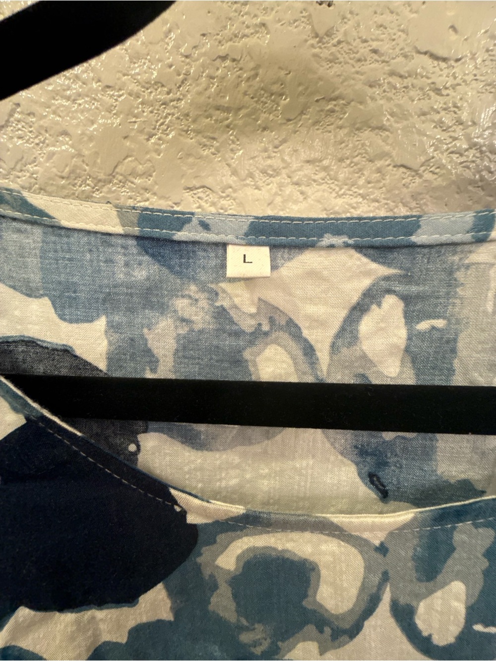 Lagenlook Inspired Blue Abstract Print Tiered Maxi Dress Cotton Blend S- Large - Picture 8 of 17